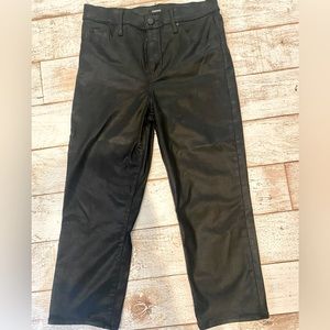 Express coated denim black straight ankle. Size 8short. EUC